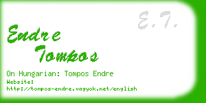 endre tompos business card